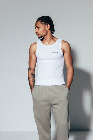 Tank Top - White/Olive